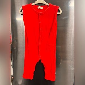 Kyte Baby Sleeveless Romper in Bright Red Size 6-12 Months